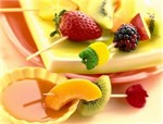 Подставка стеклянная 32х24 Фрукты