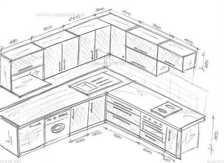Schiţe Bucatarie La Colt Mobila Creamondi