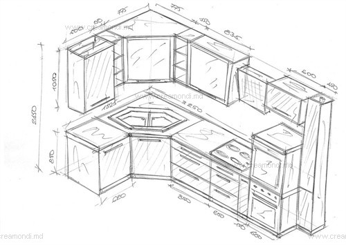 Schiţe Bucatarie Cu Chiuveta In Colt Mobila Creamondi