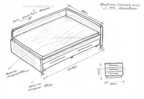 Кровать для детской и дополнительный выдвижной мат