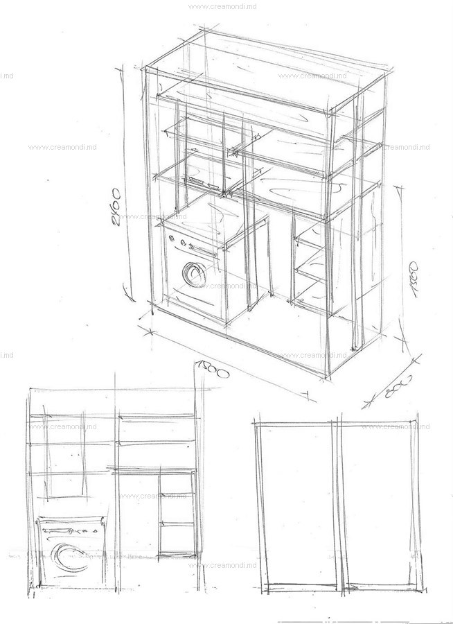 Шкаф в нишу со стиральной машиной