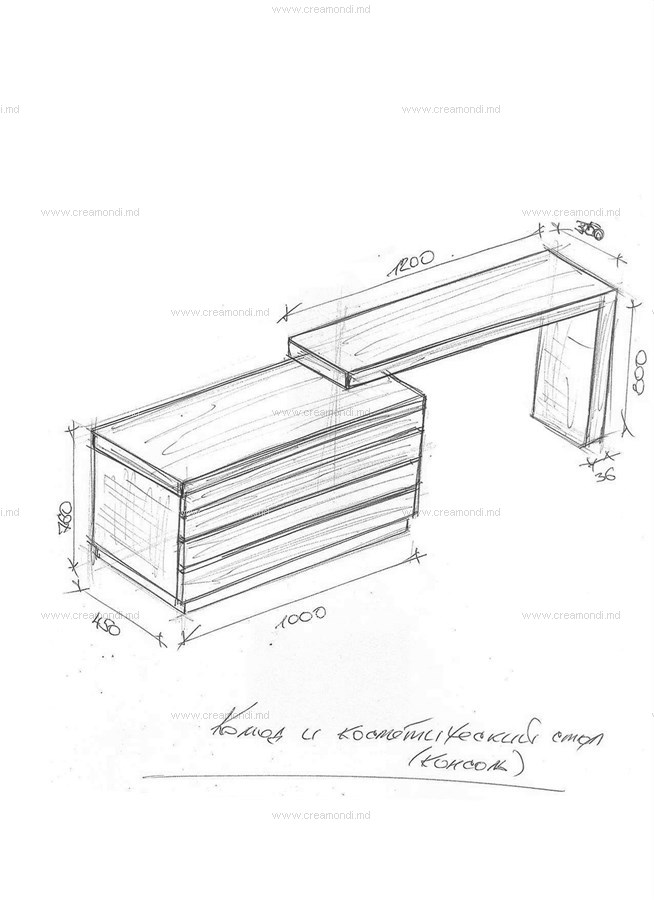 Комод и косметический стол/консоль.