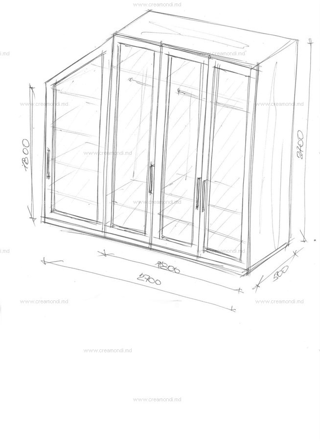 Шкаф со скосом для мансарды.