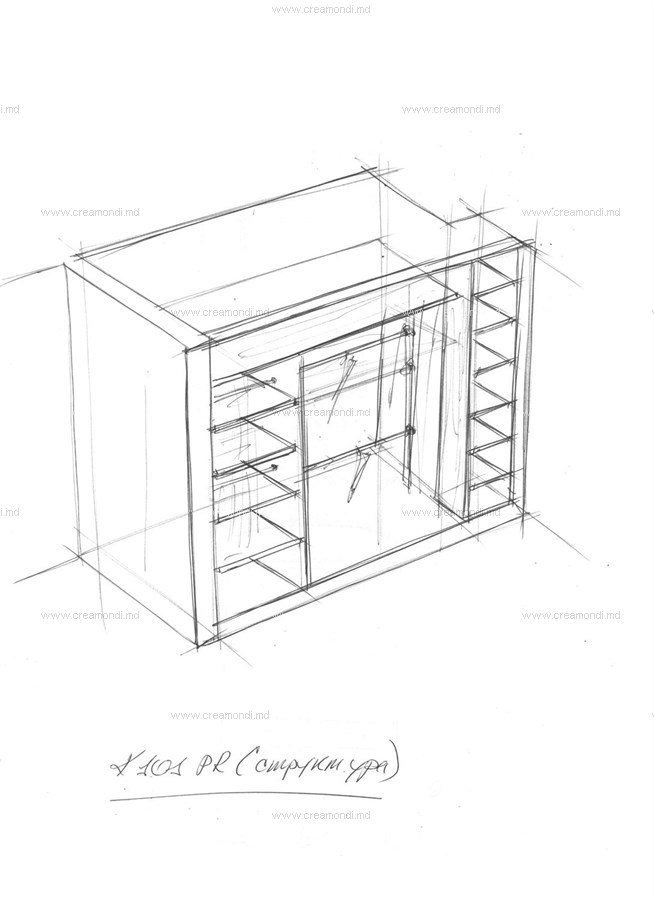 Проект шкафа для прихожей в серию МС.