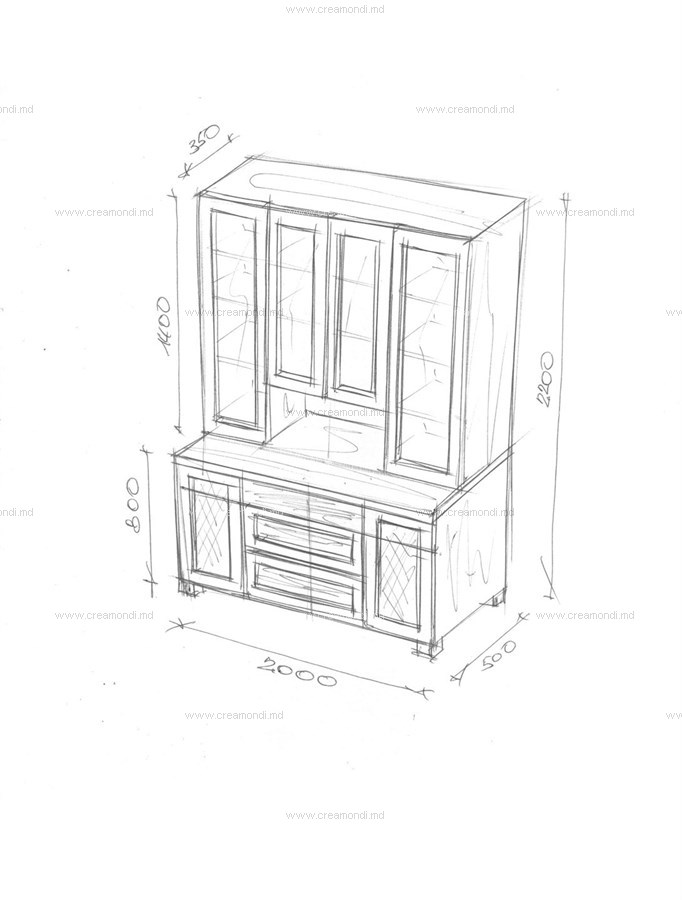 Комод-витрина для посуды.