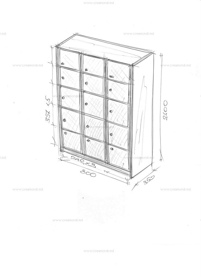 Шкаф с ячейками для хранения.