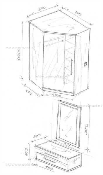 Шкаф угловой в прихожую