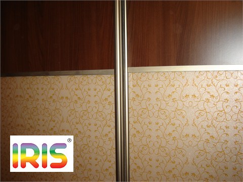 IRISДекоративные плёнки IRIS7124A Brown with flower в дверях-купе