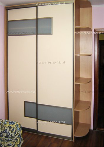 Sliding door wardrobesSliding door wardrobe has utility side shelves