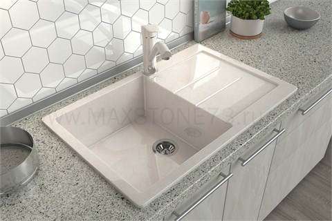 MAXSTONEМойки из гранитной крошки.Мойка квадратная с крылом MS-30.