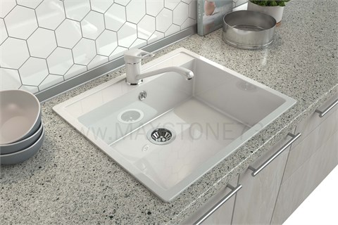 MAXSTONEМойки из гранитной крошки.Мойка квадратная широкая MS-21.