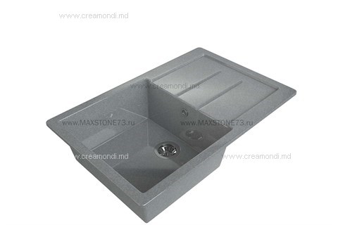 MAXSTONEMAXSTONE-гранитные мойки.Мойка квадратная с крылом MS-30G-DARK GREY