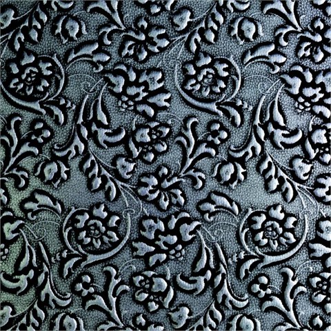 SIBU DesignSkóraLL FLORAL Black/Silver mat