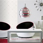 SIBU Design Примеры применения Sibu Rombo 85x85 white /Diamond -  в гостиной