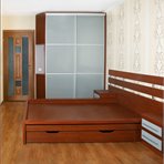 Sliding door wardrobe and bedroom furniture set