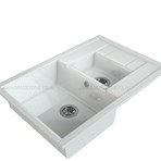 MAXSTONE Мойки из гранитной крошки. Мойка полуторная с крылом MS-11G-WHITE PEARL