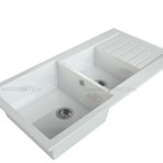 MAXSTONE Мойки из гранитной крошки. Мойка полуторная с крылом MS-29G-WHITE PEARL