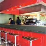 Formica High gloss Formica AR+ laminate A bar. The fronts are finished with AR+ laminate