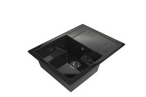 MAXSTONE Мойка квадратная с крылом MS-15G-BLACK.