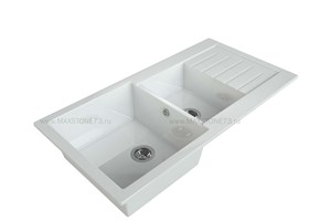 MAXSTONE Мойка полуторная с крылом MS-29G-WHITE PEARL