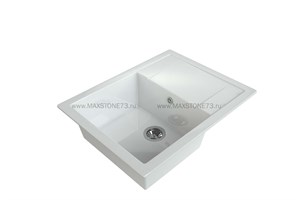 MAXSTONE Мойка квадратная с крылом MS-15G-White pearl.