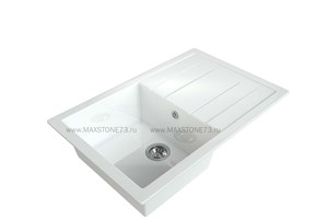 MAXSTONE Мойка квадратная с крылом MS-14G-White pearl.