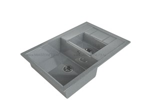 MAXSTONE Мойка полуторная с крылом MS-11G-DARK GREY