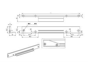 Alustil Горизонтальный рамочный профиль ALU-PF-02-MB-446.