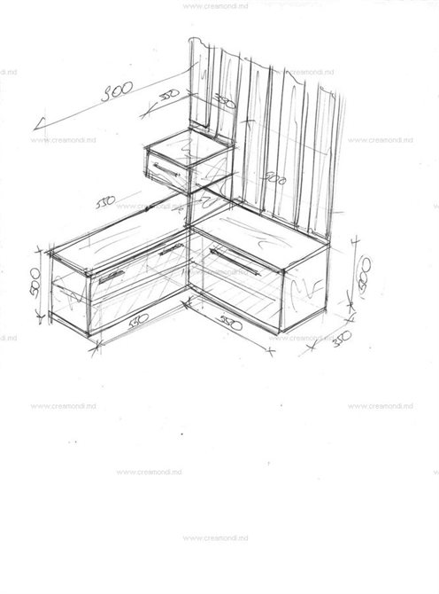 Проработка мебели для прихожей.