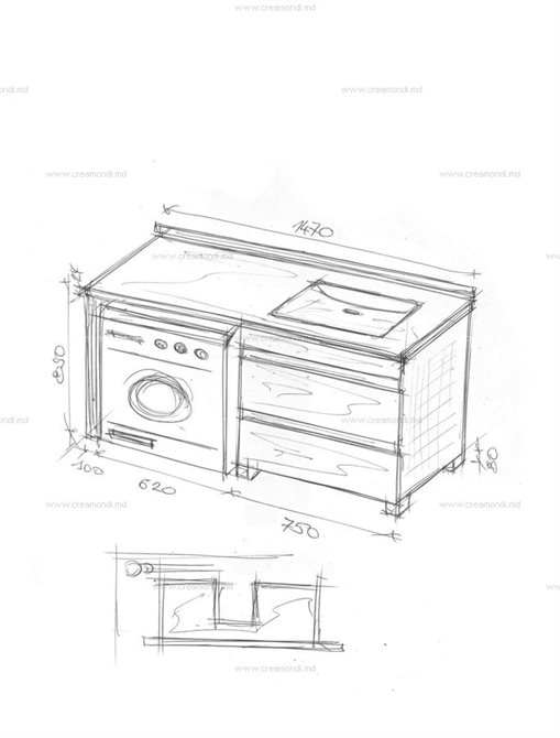 Тумба для ванной комнаты и стиральной машины.