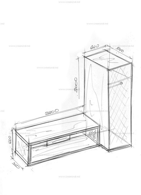 Тумба ТВ и шкаф платяной.