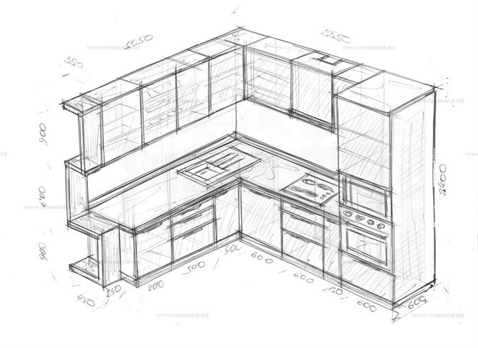 Кухня угловая для серии МС.