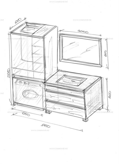 Тумба для умывальника, шкаф со стиральной машиной.