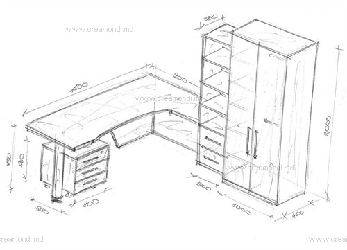 Masa pentru calculator si dulap pentru camera de c