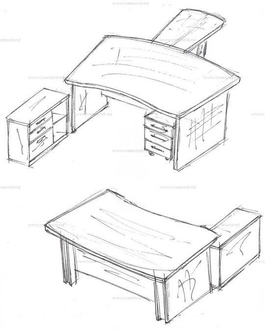 Стол руководителя с приставной тумбой.
