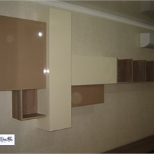 NOBILE Примеры применения глянцевых МДФ-плит NOBILE. Глянцевая мебель для зоныя ТВ.