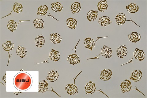 SIBU DesignDie Materialien: Plaststoffs3D Roses Champagner PF met/Gold