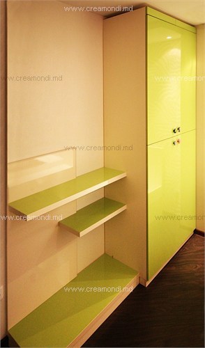 Мебель для домаШкаф платяной с открытыми полками HPL Formica-глянцевые фасады