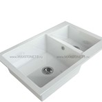 MAXSTONE Мойки из гранитной крошки. Мойка с двумя чашами MS-19G-WHITE PEARL