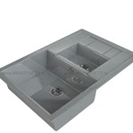 MAXSTONE Мойки из гранитной крошки. Мойка полуторная с крылом MS-11G-DARK GREY